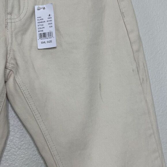 Brandy Melville Jeans Galt Small 26 Flared Cream Bootcut 100% Cotton Denim NEW - Picture 7 of 14